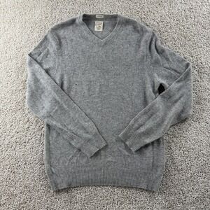 Article 365 Sweater Mens Medium Gray Cashmere Tight Knit V Neck Pullover Casual